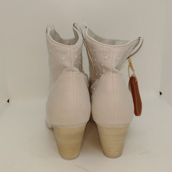 MIA Lau Anne Designer Womens NEW w/Tags Tan Embellished Ankle Boots - sz. 8 1/2 - Picture 5 of 7